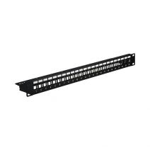 Keystone Panel 1U 24P.(Με Στήριγμα Kαλωδίων&Amp;Γείωση ) Μαύρο EFB 37580.1V2