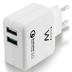 Charging Adapt Wall 2 X USB 4A (One Port Quick Charge) EW1233 INTRONICS