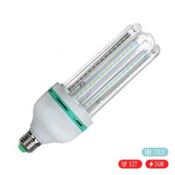 Βιδωτός λαμπτήρας οικονομίας LED 2370lm. 4U / 24W / E27 με ψυχρό φως ενεργειακής κλάσης Α OEM 47760