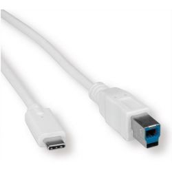 Usb Cable Type-C Male To Usb 3.2 Gen1 Type-B Male White 1.8M 11.99.8880-10 VALUE