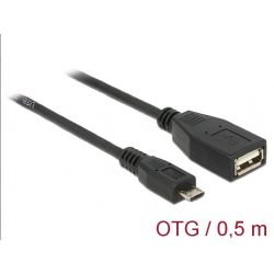 Usb Cable Type A Female To Type B Micro Male Otg 50 Cm 83183 DELOCK