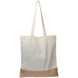 Τσάντα βαμβακερή με μακρύ χερούλι και βάση από λινάτσα Υ42x38εκ. 21111 Macma