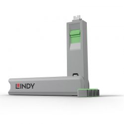 Port Blocker Usb Type-C (1 Key + 4 X Blocks) Green Lindy 40426