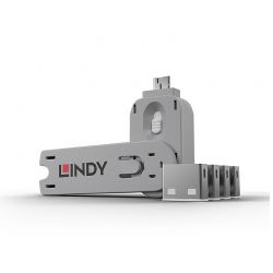 Port Blocker Usb (1 Key + 4 X Blocks) White Lindy 40454
