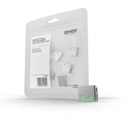 Port Blocker Usb  (Without Key) Pack Of 10 Green Lindy 40461