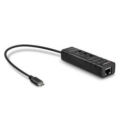Usb 3.1 Type-C To Gigabit Ethernet Network Adapter &Amp; Hub 3-Port Lindy 43249
