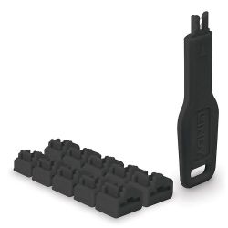 Port Blocker Rj45 (1 Key + 10 X Blocks)  Black Lindy 47891