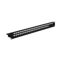 Keystone Panel 1U 24P.(Με Στήριγμα Kαλωδίων&Amp;Γείωση ) Μαύρο EFB 37580.1V2