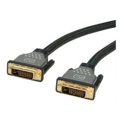 DVI CABLE M/M (24+1), Dual Link, black /silver, 1 m 11.04.5860-25 Roline