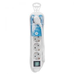 Πολυπριζο 5X Με Διακόπτη 1.5M Λευκό - Overload Prot 306Joule S-Link 17610/SPG-F05
