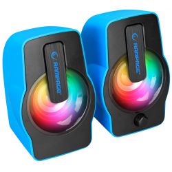 Ηχεια Η/Υ 6W Rms, Blue Led Multimedia Gaming Usb Powered Rampage 30258