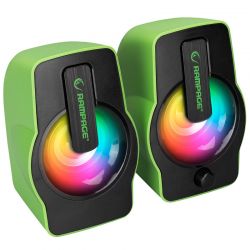 Ηχεια Η/Υ 6W Rms, Green Led Multimedia Gaming Usb Powered Rampage 30259