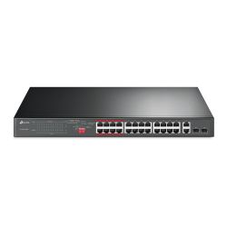 Switch 24-Port 10/100Mbps + 2 Gigabit+2 Sfp  With 24-Port Poe+ 250W  19-Inch Rack-Mountable TP-Link TL-SL1226P