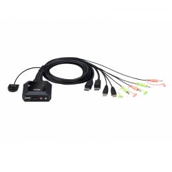 Kvm 2Port Display Port/Usb Με Ηχο Εν+.Καλωδια Aten CS22DP/6894