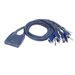 Kvm 4Port Usb Με Ηχο Ενσωμ. Καλωδια Aten CS64US/6302