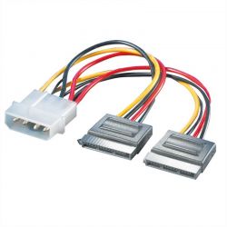 Sata Cable Τροφοδοσιας 2 Συσκευων (Κλεφτης) Molex - 2 Sata Roline 11.03.1050-50