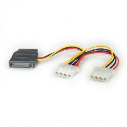 Sata Cable Τροφοδοσιας 0,15M Σε 3Χ4Pin Molex (Κλεφτης) Roline 11.03.1040-25
