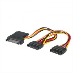 Sata Cable Τροφοδοσιας 0,15M Σε 3X15Pin Sata (Κλεφτης) Roline 11.03.1041-25