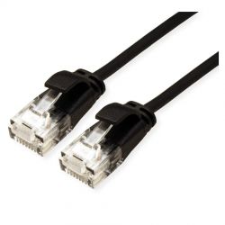 Utp 1M Cat6A Μαυρο Slim Lszh Roline 21.44.3953-100