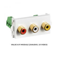 Προσοψη Πριζας A/V Rca (2Xaudio, 1X Video) Value 25.99.8202-20