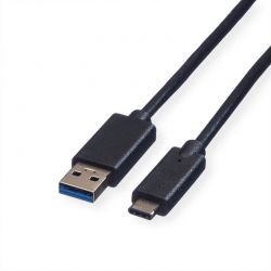 Usb Cable Type-C Male To Usb3.2 Gen1 Type-A Male 1M Black Roline 11.02.9011-10