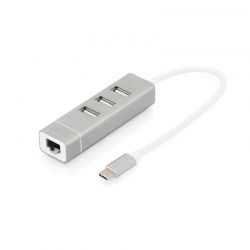 Usb 3.1 Type-C To Gigabit Ethernet Network Adapter &Amp; Hub 3-Port Digitus DA-70253