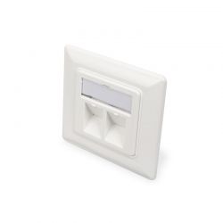 Προσοψη Πριζας 2Χ Χωρις Keystone 80*80 Υπο Κλιση 45 Digitus DN-93801-1