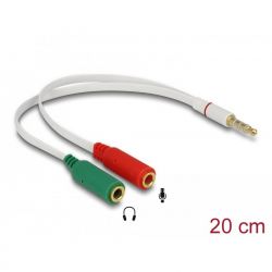 3,5Mm Aud M To 2X3,5Mm Aud F(Speak+Micro/Ne) Delock 65447