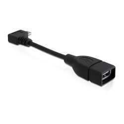 Adapter Usb Micro B Male 90  To Usb A Female Otg 11Cm Delock 83104 - R2800