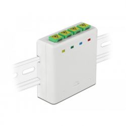 Splice Box  For Din Rail 4 Ports (Lc Duplex Sc Simplex) Delock 85921