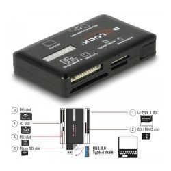 Card Reader Usb3.2 Gen1(5 Gbps) Cf/Sd/Microsd/Ms/M2/Xd Delock 91758