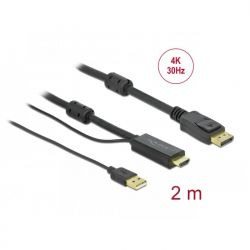 Καλωδιο Hdmi M/Display Port M 2M 3840X2160@30Hz Delock 85964