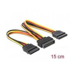 Sata Cable Τροφοδοσιας 0,15M Σε 2X15Pin Sata (Κλεφτης) Delock 60143