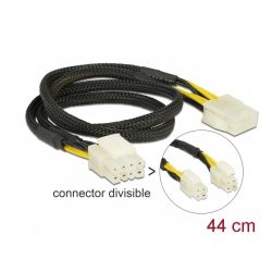 Extension Cable Power 8 Pin Eps Male (2 X 4 Pin) To 8 Pin Female 44 Cm Delock 83653