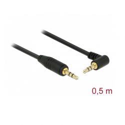 3,5Mm Audio Cable M/M Γωνιακο 0.5M Delock 83752