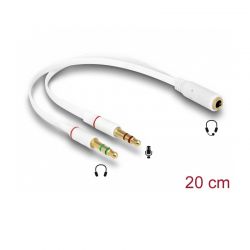 3,5Mm Aud F To 2X3,5Mm Aud M (Speak+Micro/Ne) Delock 65585