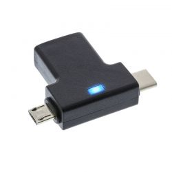 Adapter Usb Type-A Female To Type-C Male &Amp; Micro Male Intos 35804