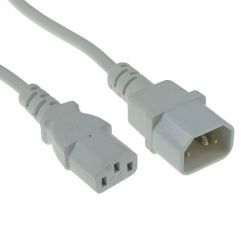 Καλωδιο Επεκτασης Τροφοδοσιας C13 - C14 3M Λευκό Intronics AK5427