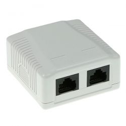 Πριζα Αυτοκολλητη Επιτοιχια 2Χrj45 Utp Cat5E Intronics FA5002