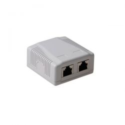 Πριζα Αυτοκολλητη Επιτοιχια 2Χrj45 Stp Cat6A Intronics FA7004
