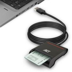 Card Reader Usb2.0 Smartcard Eid Card Reader, Black Intronics AC6015
