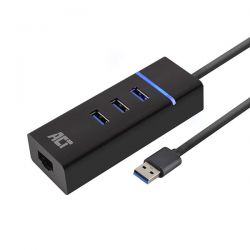 Usb 3.0  To Ethernet Giga  &Amp; Hub 3-Port Usb 3.2 Intronics AC6310