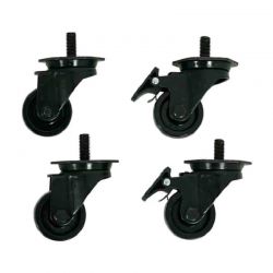 Σετ 4 Τροχων (2+2 Με Φρένο) 4X150Kg (Steel Rack) M12 Για Επιδαπέδιο Rack Steel CCA-0-7040
