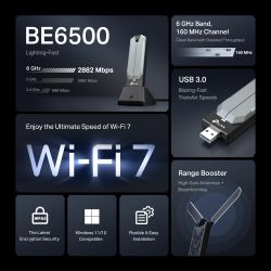 ΑΣΥΡΜΑΤO USB WiFi7 BE6500 High Gain Archer TBE400UH TP-Link