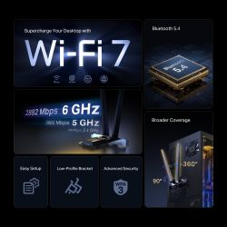 ΚΑΡΤΑ PCIe WI-FI BE6500 Wi-Fi 7 Bluetooth 5.4 +LP Archer TBE400E TP-Link