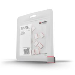 Port Blocker USB Type-C (without key) Pack of 10 Pink 40437 Lindy