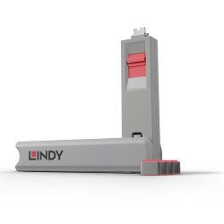 Port Blocker USB Type-C (1 key + 4 x blocks) Pink 40425 Lindy