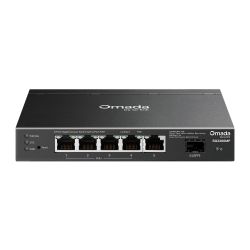 SWITCH 5-Port Gigabit+ 1*Gigabit SFP+ Smart Managed 4Port PoE+ 63W PoE Power Desktop Steel Case SG2206MP TP-Link