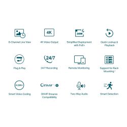 8 Channel PoE+ Network Video Recorder 53W (1*SATA Interfaces) VIGI NVR1008H-8P TP-Link