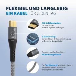 USB CABLE Type-C male to USB Type-C male (USB 2.0) PD3.0 100W 5A 2m (PD & DATA) USB-CC-00003 EFB